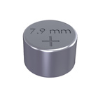 thru hole and surface mount retainers for 7.9mm diameter coin cell batteries